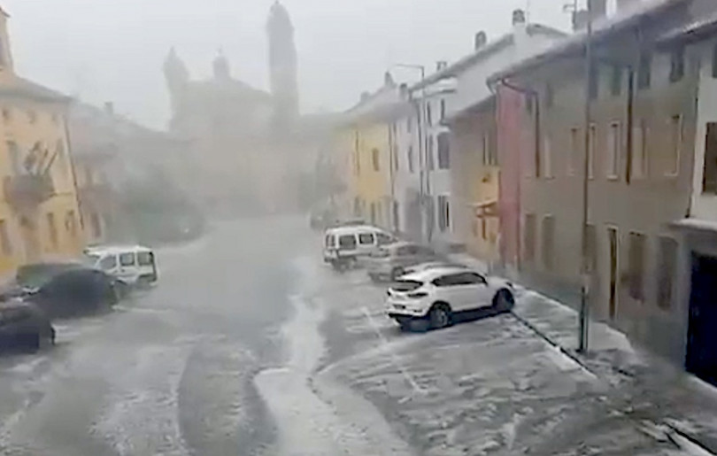 Violenta grandinata a Balzola